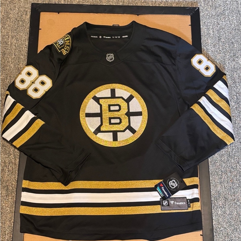 David Pastrnak Boston Bruins 100th Fanatics Jersey Men XL Home New
